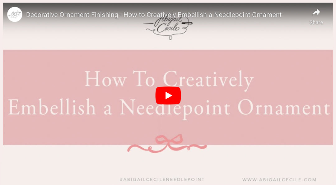 How to Embellish a Needlepoint Ornament with Bows and Flowers