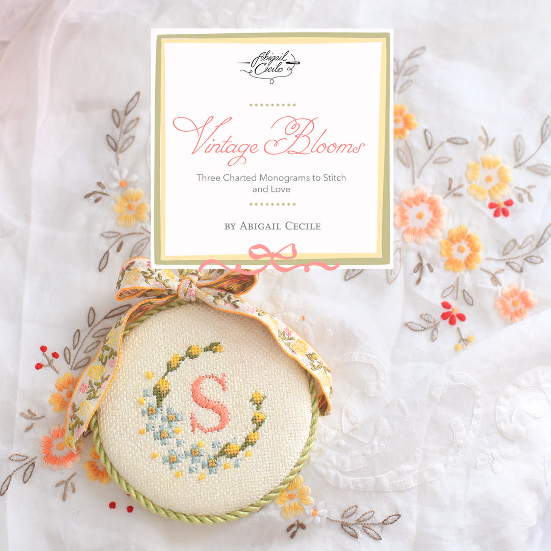 Vintage Blooms - Three Charted Monograms E-Pattern
