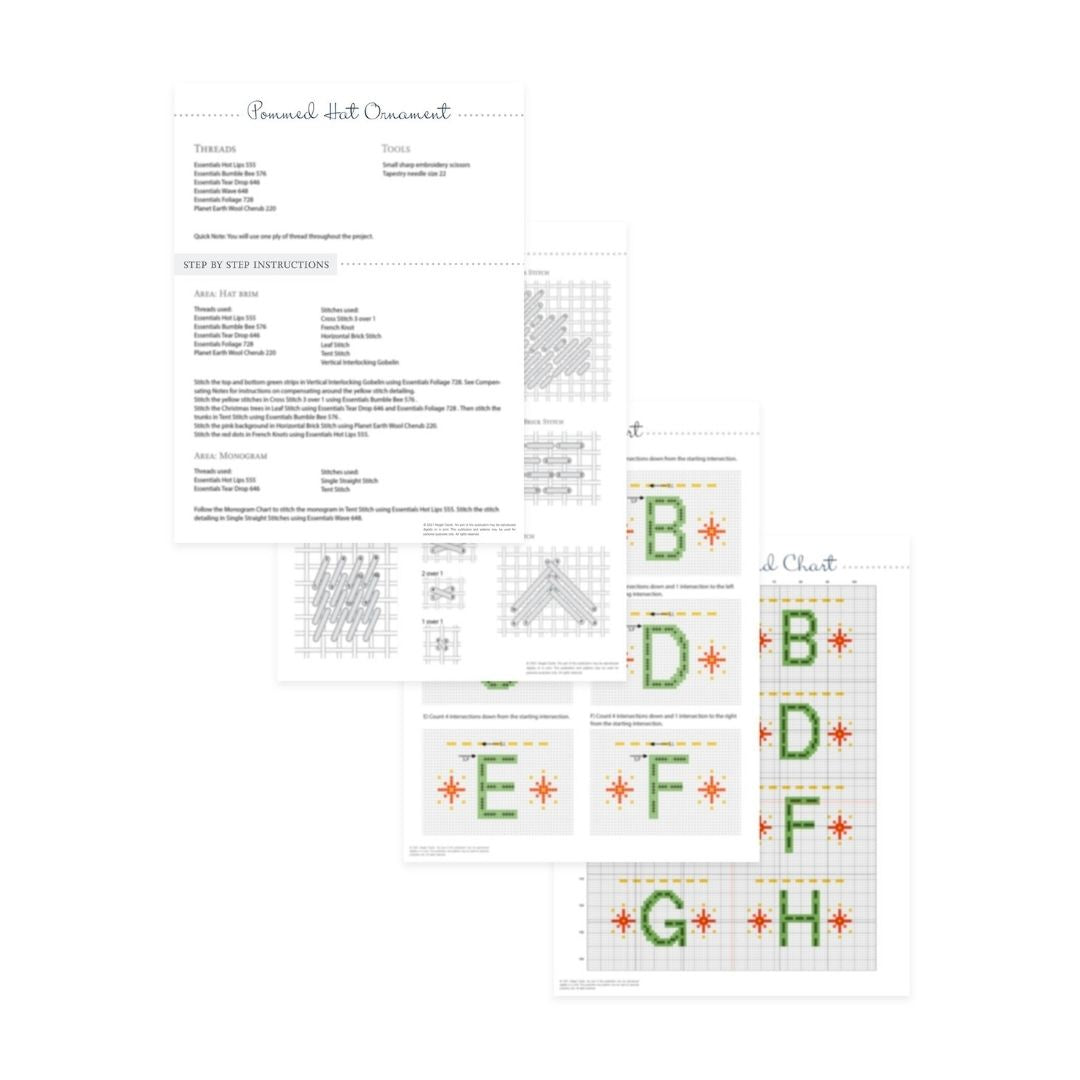 Blue Pommed Winter Hat - Kit and Stitch Guide