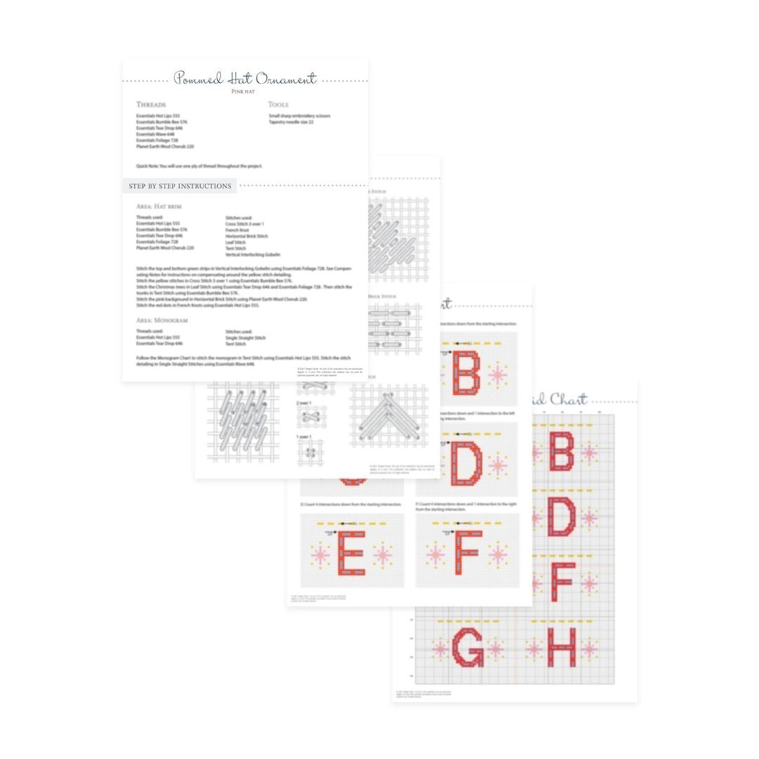 Pink Pommed Winter Hat - Kit and Stitch Guide