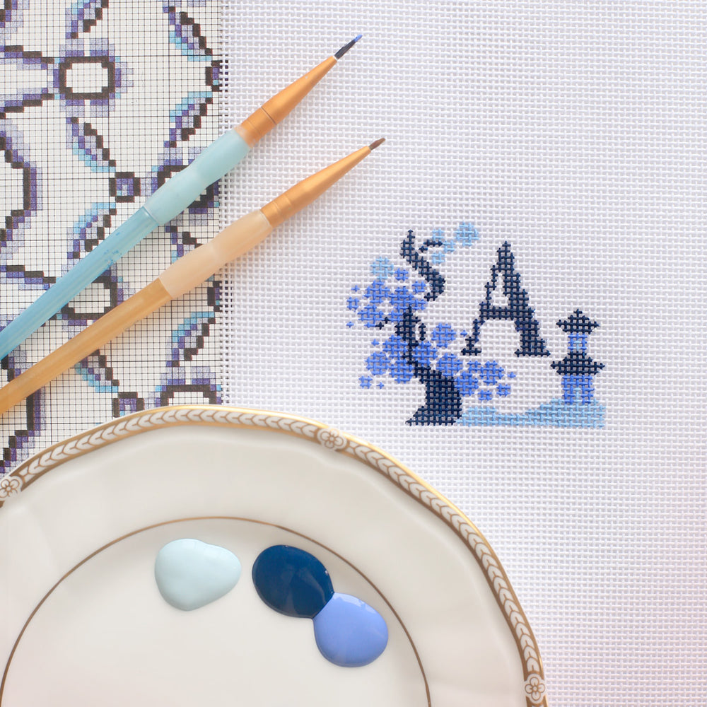 How to Paint a Needlepoint Canvas Abigail Cecile