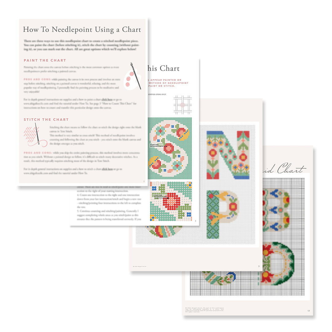 Folk Alphabet - Charted E-Pattern
