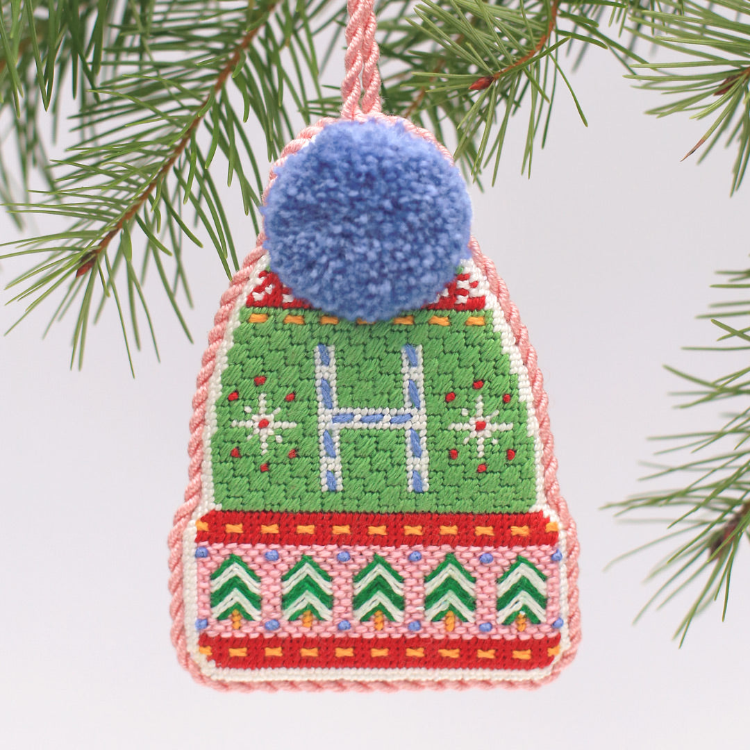 Green Pommed Winter Hat - Kit and Stitch Guide