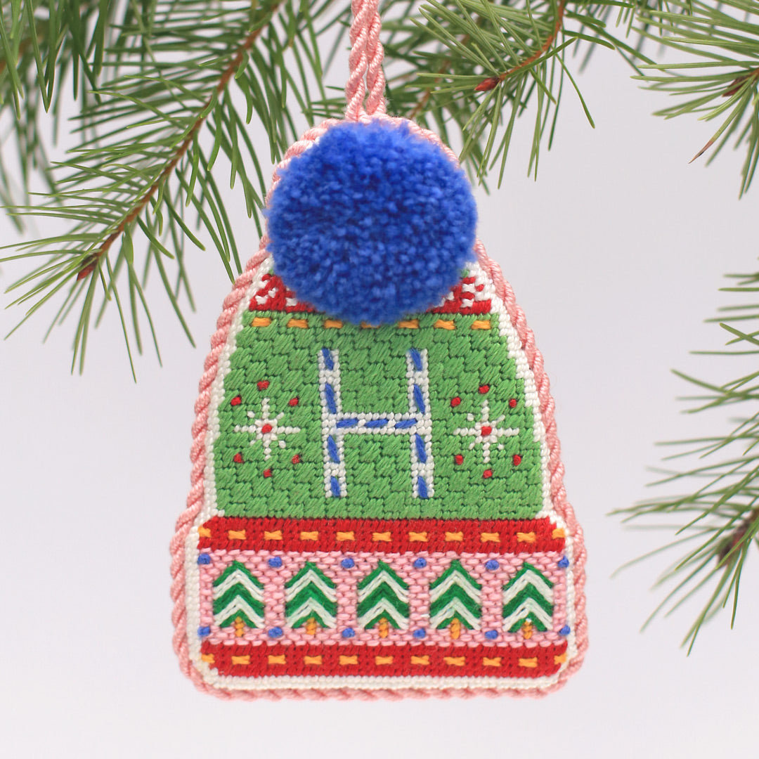 Green Pommed Winter Hat - Kit and Stitch Guide