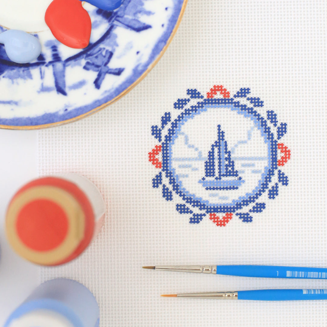 Nautical Vignette Painted Canvas E-Pattern