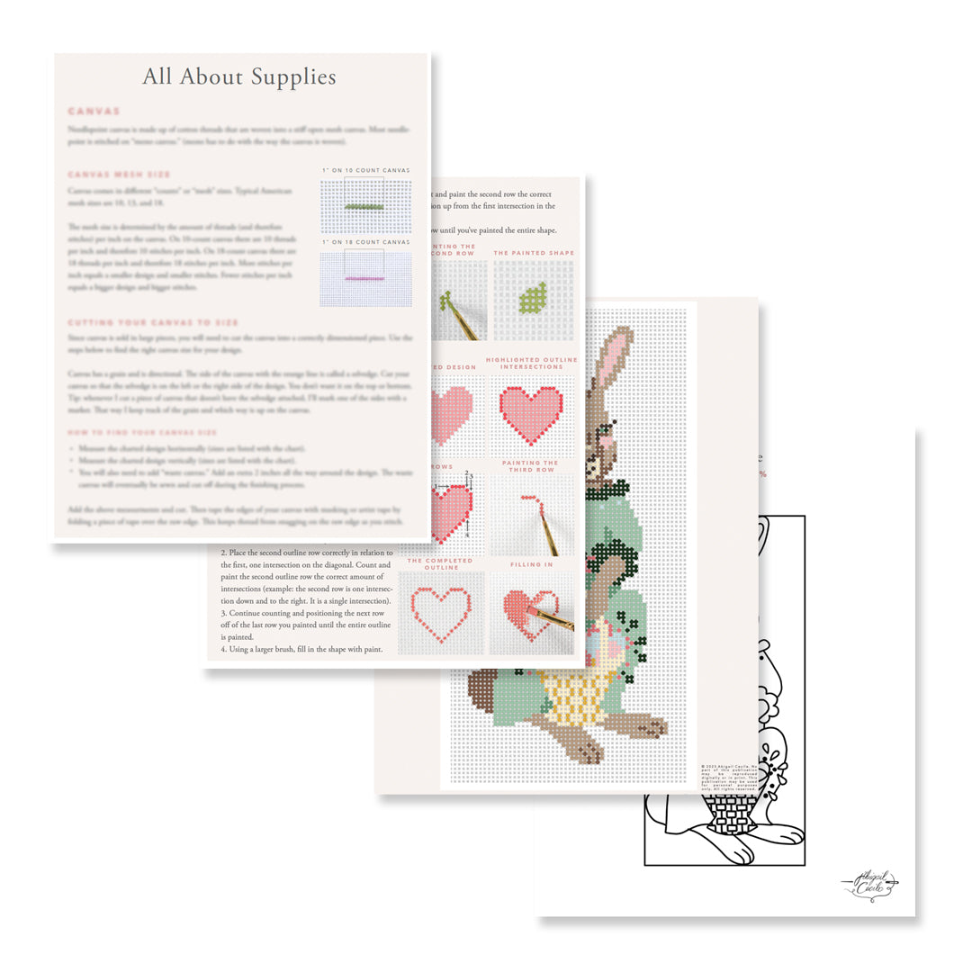 Miss Rabbit Painted Canvas E-Pattern