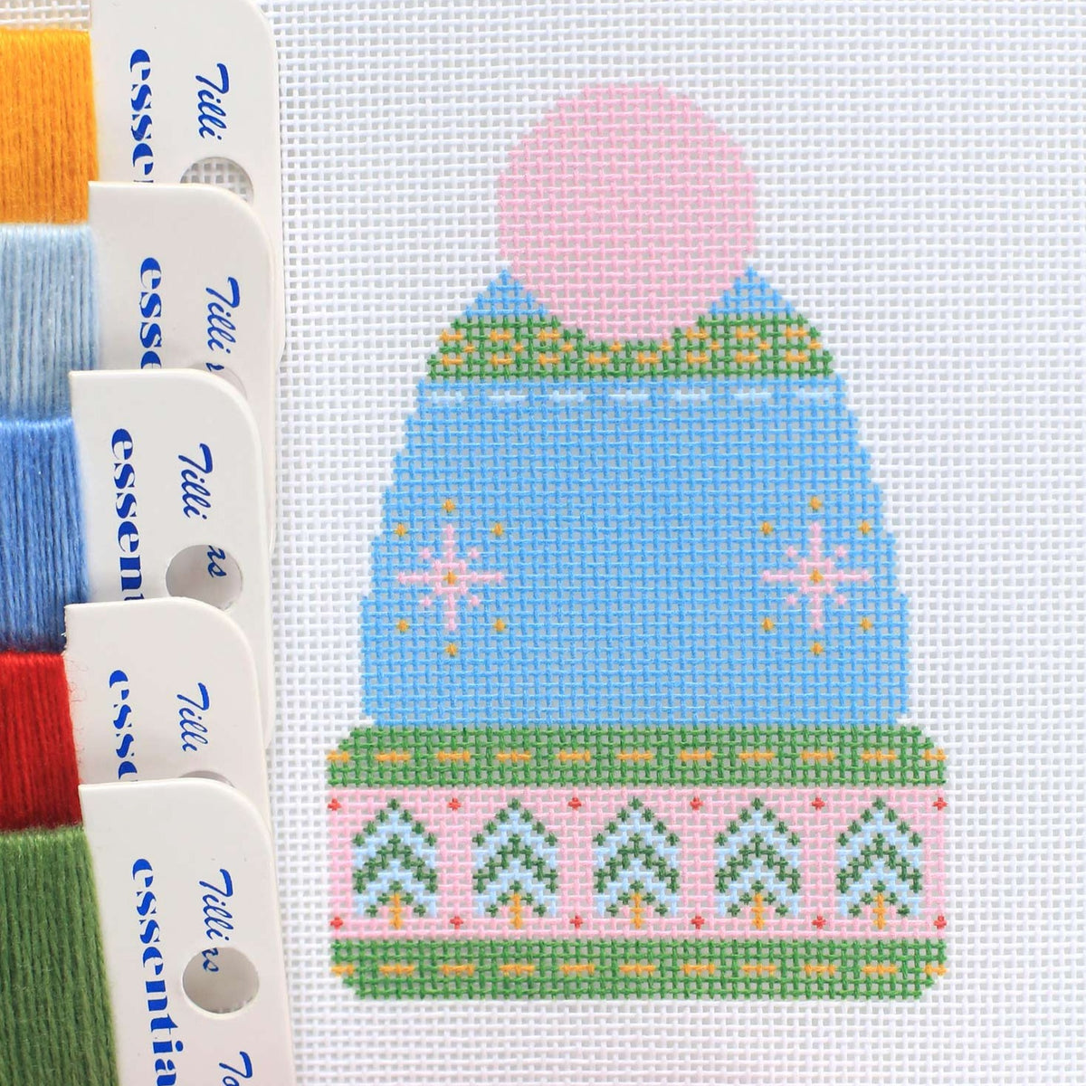 Pink Pommed Winter Hat - Kit and Stitch Guide