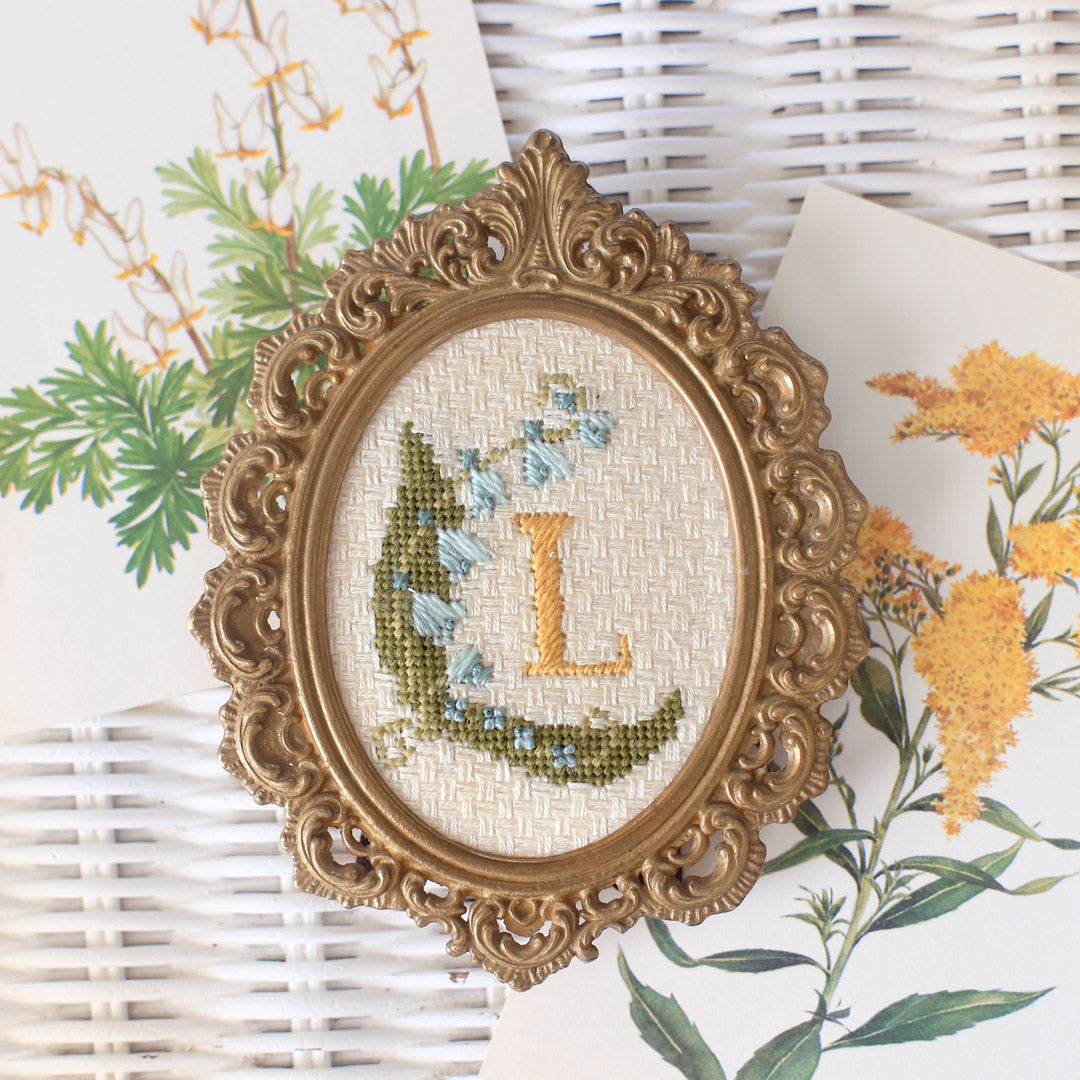 Vintage Blooms - Three Charted Monograms E-Pattern
