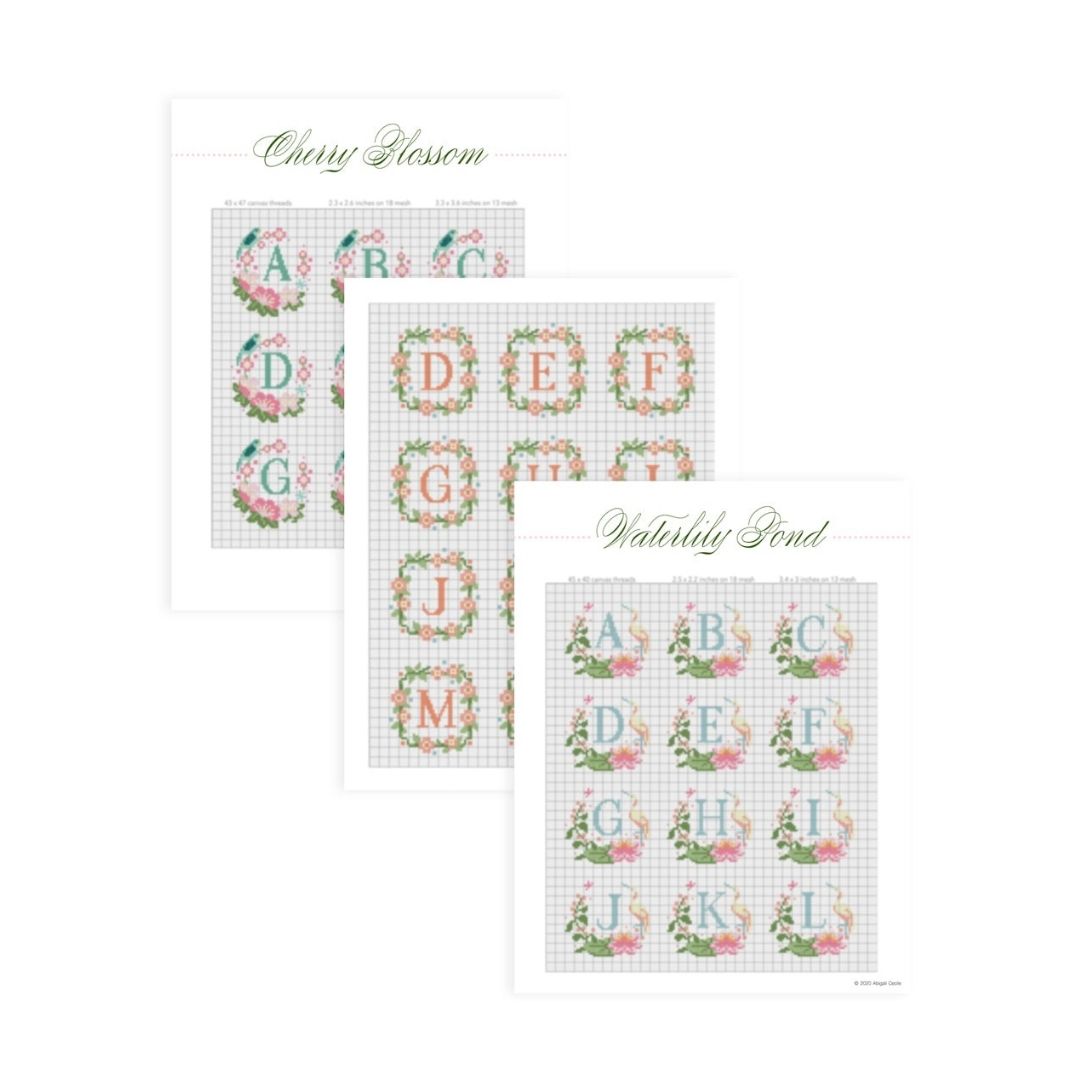 Chinoiserie Chic - Three Charted Monograms E-Pattern