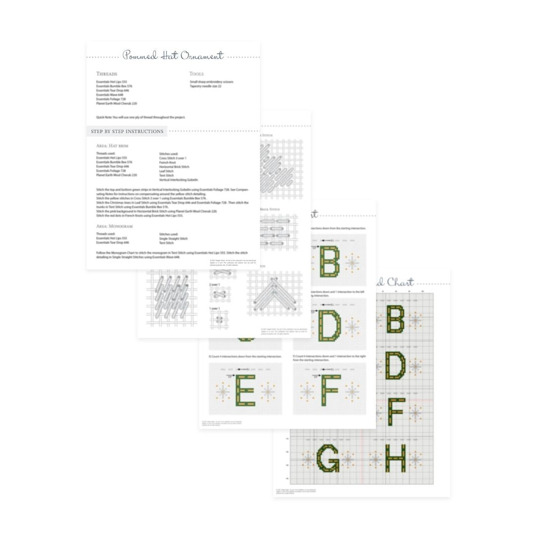 Red Pommed Winter Hat - Kit and Stitch Guide